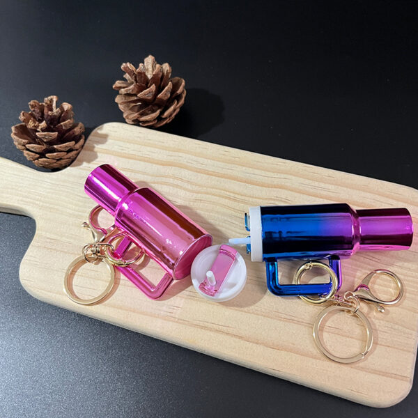 Wholesale gradient color high-end trendy fashion Mini Tumbler Cup Keychains