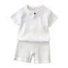 O1CN01OetWEN2AkQnVu9SHS_2148418241-0-cib Wholesale Baby Cotton Linen Button Short Sleeve T-Shirt Shorts Thin Two-piece Set