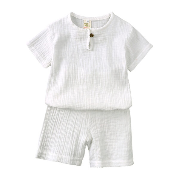 O1CN01OetWEN2AkQnVu9SHS_2148418241-0-cib Wholesale Baby Cotton Linen Button Short Sleeve T-Shirt Shorts Thin Two-piece Set