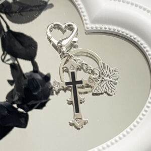 Black Cross Keychain