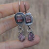 Wholesale Vintage Metal Pink Crystal Alloy Earrings