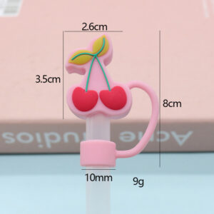 Silicone powder cherry 10mm / Bagged without straw