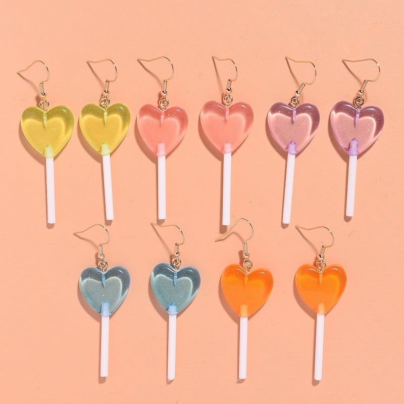 Wholesale Creative Candy Color Lollip Earrings