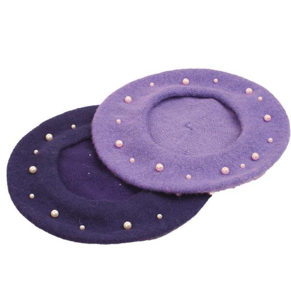 Wholesale Pearl Imitation Cashmere Beret Retro Hat Painter Hat