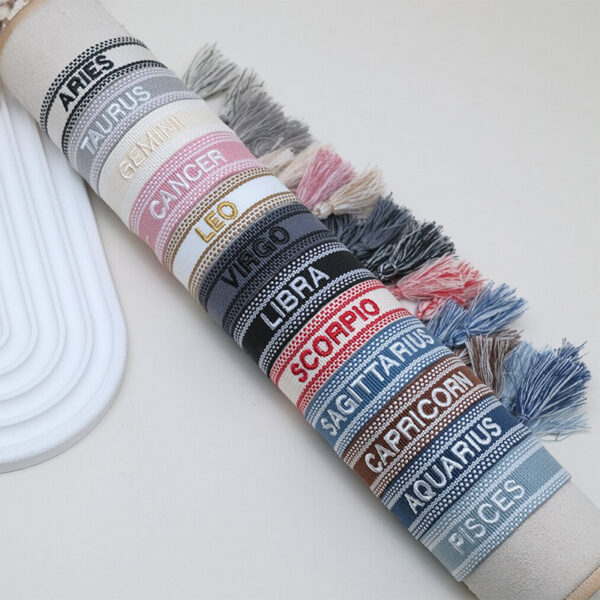Wholesale Polyester Cord Weaving Letter Tassel Bracelet