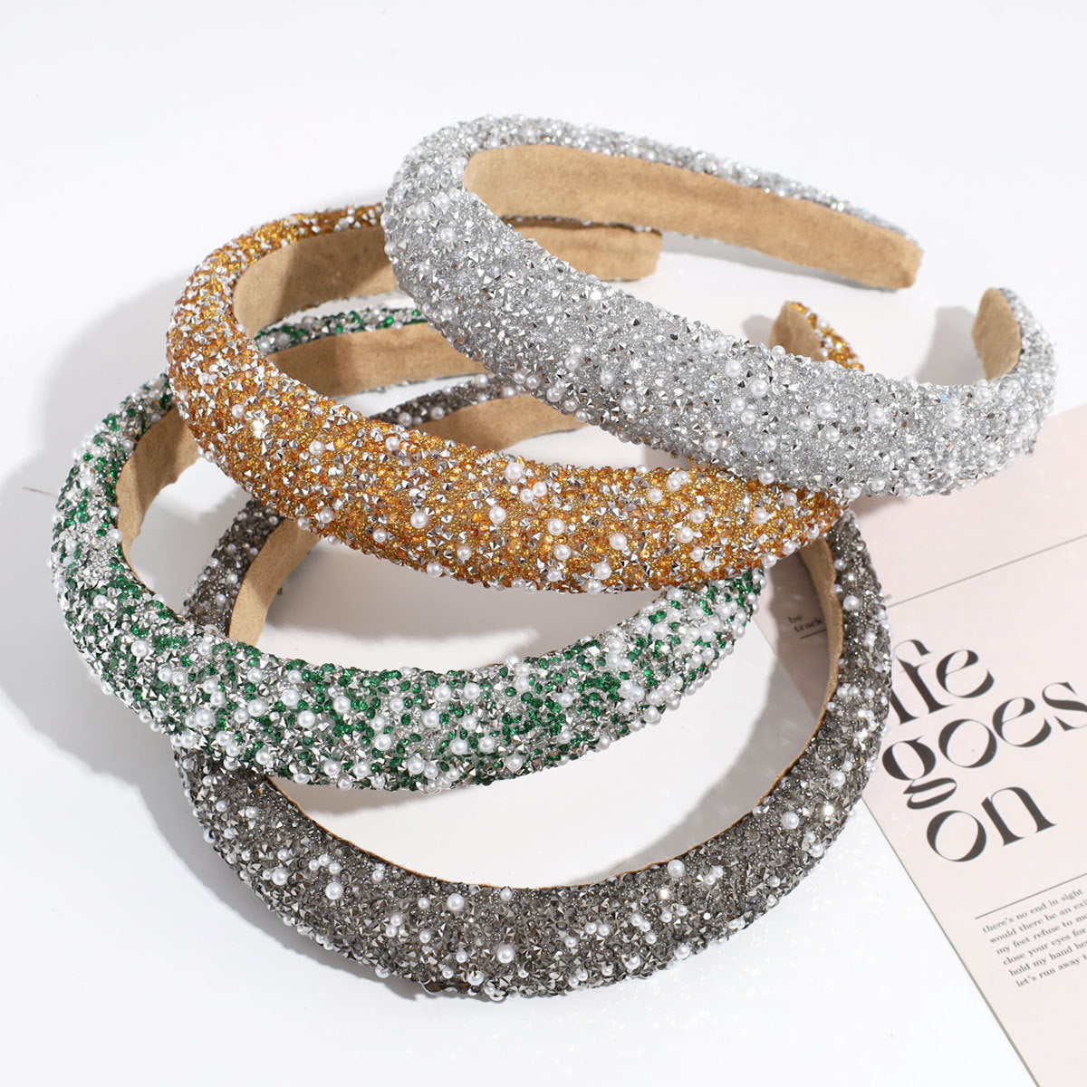 Wholesale Minimalist Imitation Pearl Snge Rhinestone Headbands