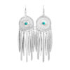 Wholesale Color Long Feather Tassel Alloy Earrings