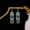 Wholesale Vintage Bohemian Tassel Turquoise Earrings