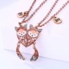 Wholesale Cartoon Children's Magnet Stone Alloy Fox Necklace Set