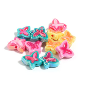 Colored two-color butterfly (10/bag) / Random color mixing, size on the details page