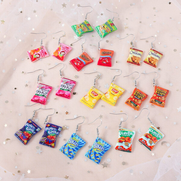 Wholesale Personalized Cartoon Cute Potato Chip Earrings