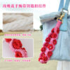 Wholesale Cotton Rose Woven Wristband with Keychain