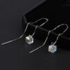 O1CN01Oo3zJa2EpFHhf6Jrz_2865688793-0-cib Wholesale S925 Silver Pin Aurora Sugar Cube Crystal Tassel Earrings