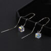 O1CN01Oo3zJa2EpFHhf6Jrz__2865688793-0-cib Wholesale S925 Silver Pin Aurora Sugar Cube Crystal Tassel Earrings