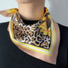 Wholesale Plain Silk Scarf Sunflower Leopard Print Fashion Sunflower Silky Print Scarf