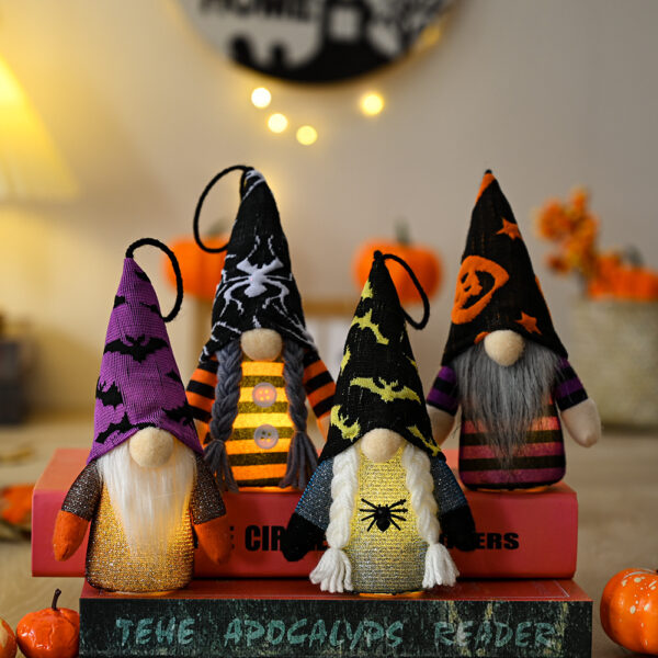 Wholesale of New Halloween Lights with No Face Doll Fabrics Ornaments