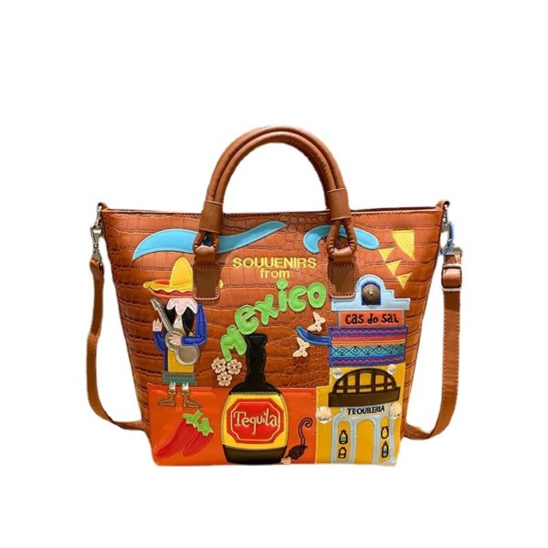 O1CN01Op4uoj1Bs2pHcY4Iw_0-0-cib Wholesale PU Mexican Theme Embroidery Large Capacity Casual Shoulder Bag