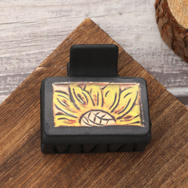 Wholesale Western Style Sunflower Cactus Leather Hair Clip Shark Clip Combination