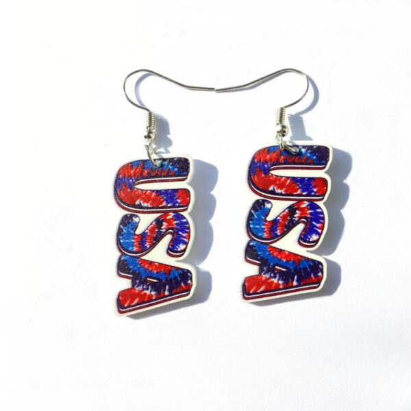 Wholesale Flag Butterfly Cow Finger Smiley Eagle Love Heart American Independence Day Earrings