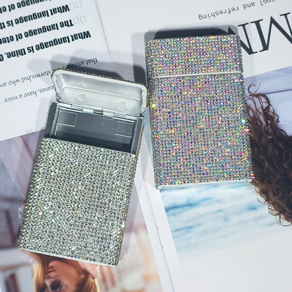 O1CN01OqbmyN1bNyytzHL2l_2217558813454-0-cib Wholesale Diamond Studded Women's Concealed Button Push-pull Personalized Sparkling Diamond Cigarette Box