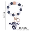 Wholesale Silicone Beads Cartoon Western Style Bull Head Wooden Sign Pendant Bracelet Keychains