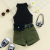 Wholesale Girls Summer Sleeveless Top Shorts Set