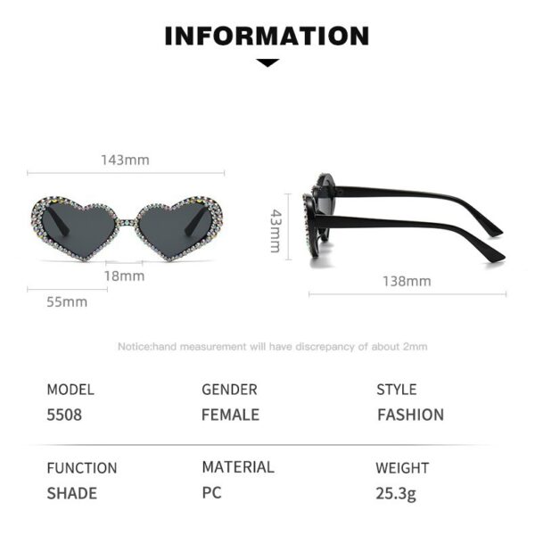 Wholesale Rhinestone Love PC Sunglasses