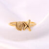 O1CN01OtE6Zh1VHfctzaDs1_4112122628-0-cib Wholesale Stainless Steel 18k Gold Plated Starfish Shell Ring