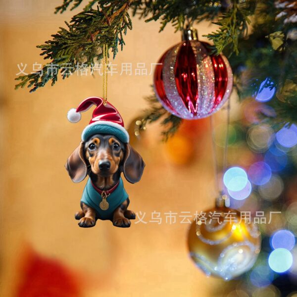 Wholesale Christmas Dog Car Acrylic Pendant