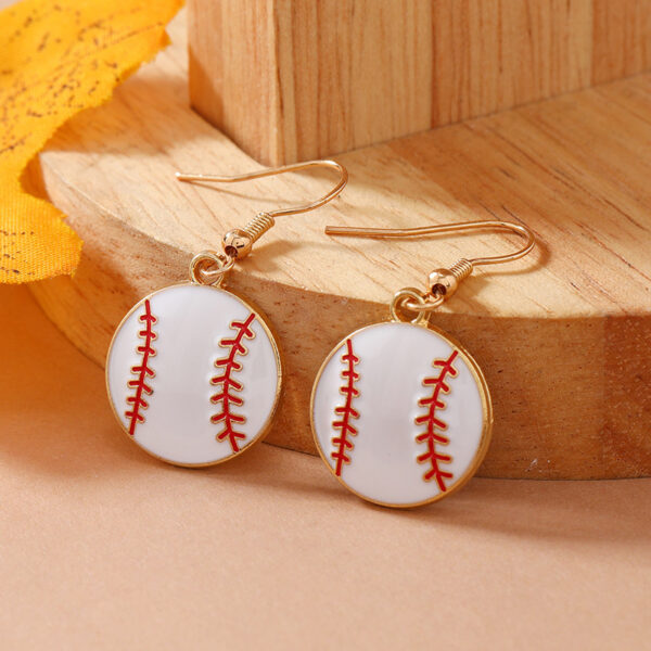 O1CN01Ou2YMF1I8Qg2D2LrY_2212514370848-0-cib Wholesale Baseball Drip Oil Alloy Earrings