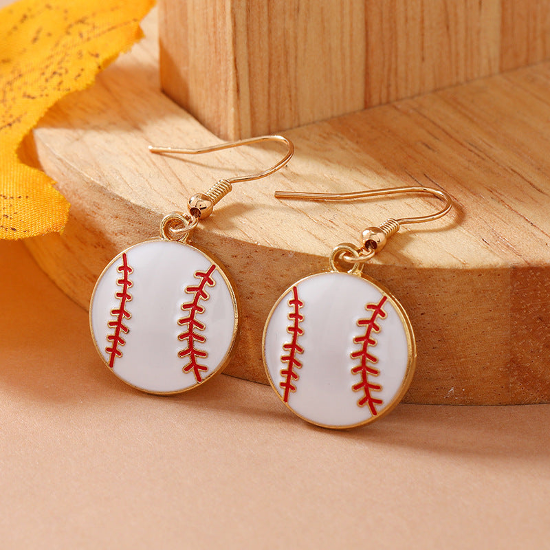 Wholesale Baseball ip Oil Alloy Earrings