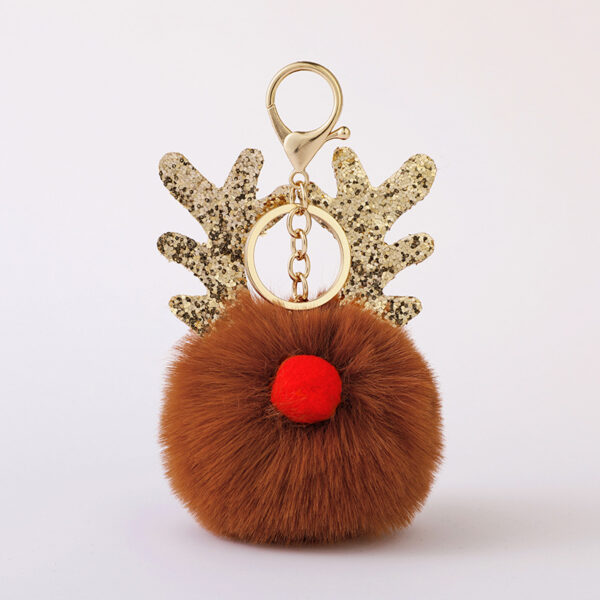 O1CN01OuFZF9274LqJXmPBg_2216025637743-0-cib Wholesale Christmas Antler Plush Ball Keychain