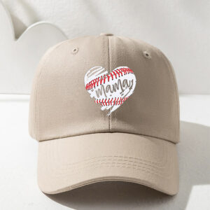 Printed MAMA baseball love baseball cap-khakis / Free size