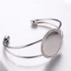 Wholesale Alloy 25mm Round Time Stone Base Open Bracelet