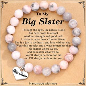 Big sister card + pink zebra love bracelet