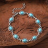 Wholesale Bohemian Retro Inlaid Turquoise High-end Simple and Versatile Ancient Style Bracelet