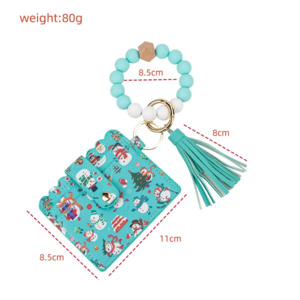 O1CN01Oxm8OT1b72EjHOU72_2208367413417-0-cib Wholesale Christmas Card Holder Silicone Beaded Wrist Keychain