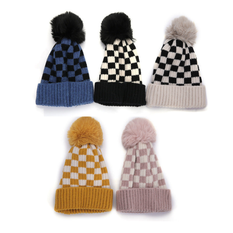 Wholesale Checkerboard Knit Beanie