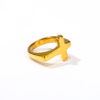 Wholesale Titanium Steel 18k Gold Band Ring