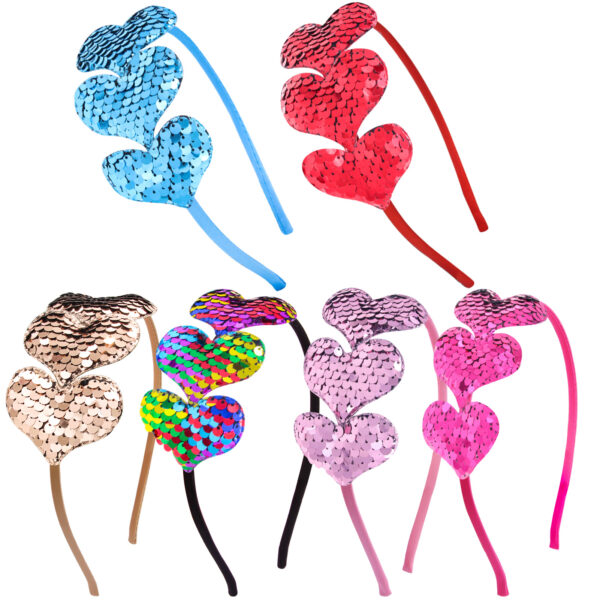 O1CN01OzGt8d1Xm0zhlhpnu_2000142965-0-cib Wholesale Valentine's Day Sequin Heart Headband Fabric Art