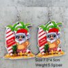 Wholesale Red Car Skateboard Santa Wooden Earrings Christmas
