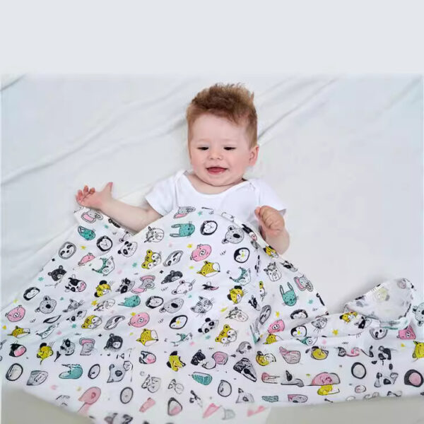 Wholesale Wrapping Yarn Bamboo Fiber Baby Swaddling Towel Throw Blanket Bath Towel