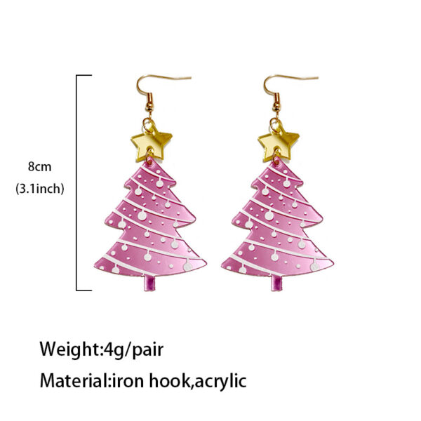 Wholesale Christmas Mirror Acrylic Spliced Christmas Tree Earrings