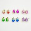Wallesar Acrylic Gradient Ufu Galvanized Candy Glossy Drop Earrings