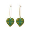 Wholesale Green Textured Leaves Reticulate Veined Leaves Alloy Earrings