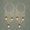 Wholesale Tassel Pendant Mushroom Leaf Alloy Earrings