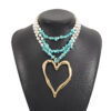 O1CN01P38b7x1X6nbOkBGug_1768642875-0-cib-1 Wholesale Bohemian Multi-layered Large Heart Beaded Turquoise Necklace