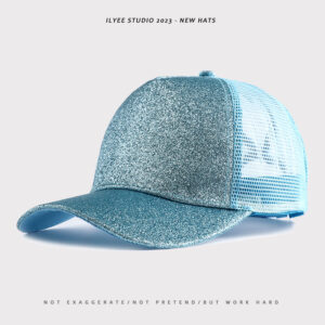 Solid Sequin Open-Rear Pedal Cap Sky Blue / Adjustable