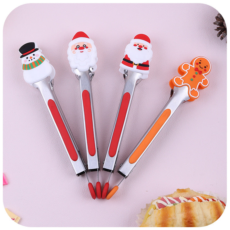 Wholesale Christmas Stainless Steel Food Tongs