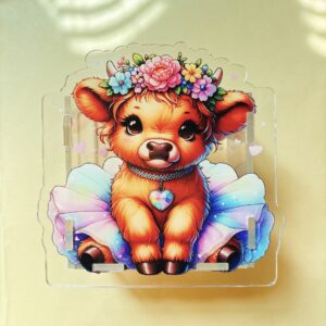 B202-pink skirt cow pen holder